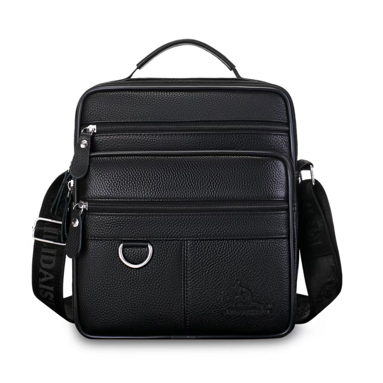 挎包软面休闲风拉链商务休闲包通勤风商务风方形拼接