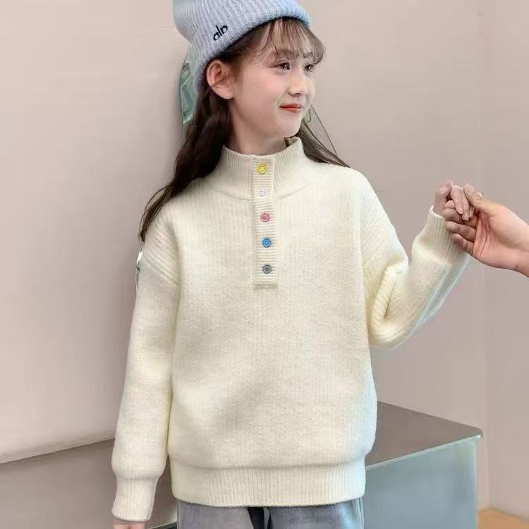 【不起球加绒加厚】女童毛衣一体绒新款时尚洋气针织衫中大童冬季