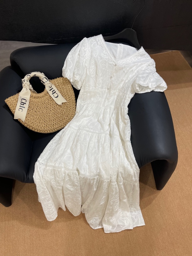 KW【格蕾系】南油欧货休闲时尚百搭两件套显瘦衬衫白色长款连衣裙