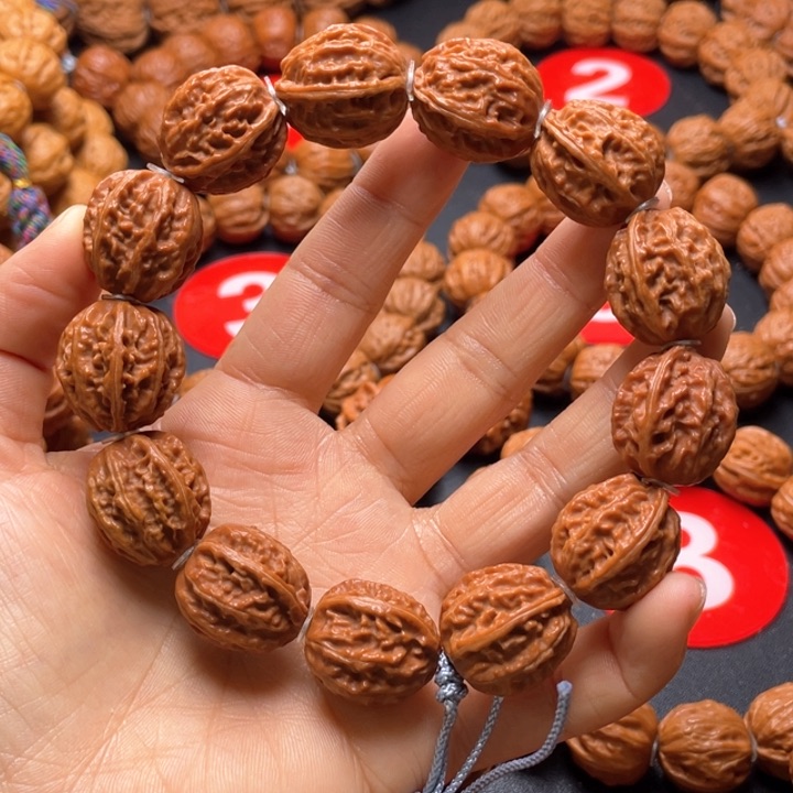 文玩核桃吊坠密纹八棱