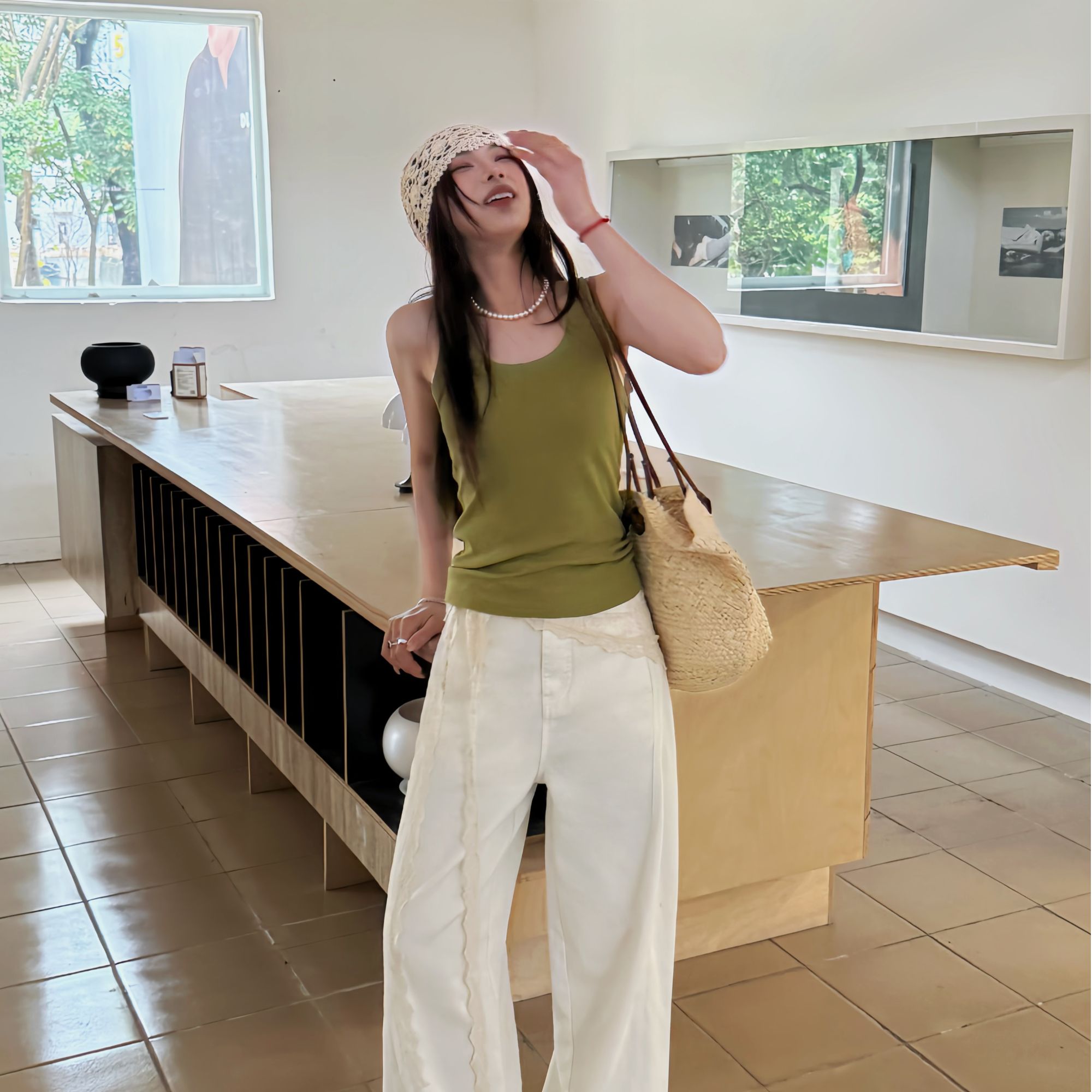 【娜娜家0-59.9裤子】春夏新款美式街头风阔腿工装裤