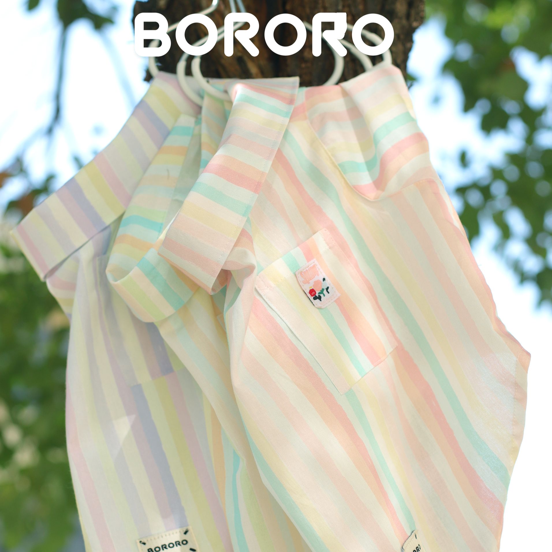 BORORO彩虹调色盘系列小狗衬衫春夏宠物衣服纯棉亲肤雪纳瑞比熊