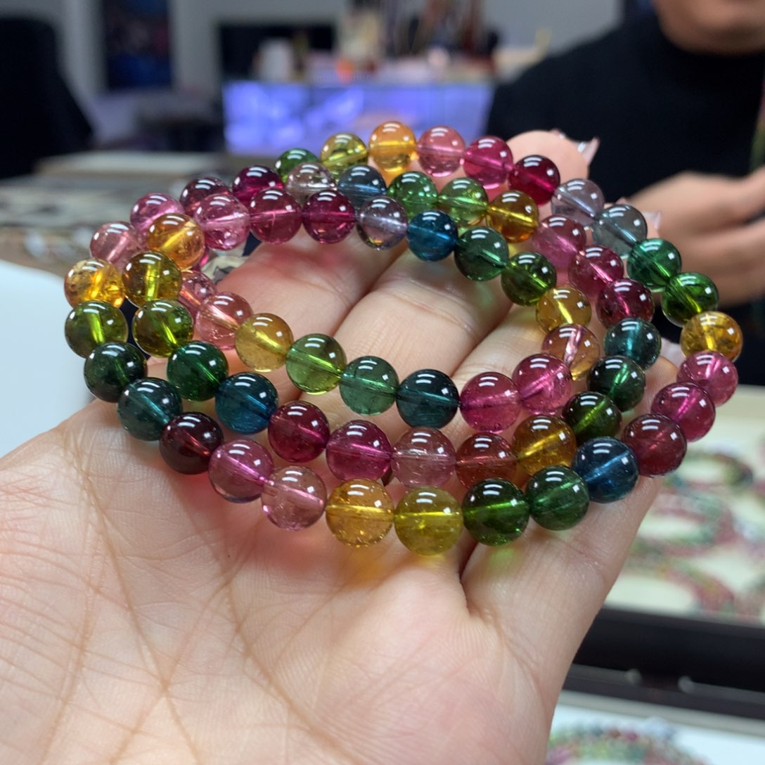 碧玺手链未镶嵌林**?7.8毫米左右