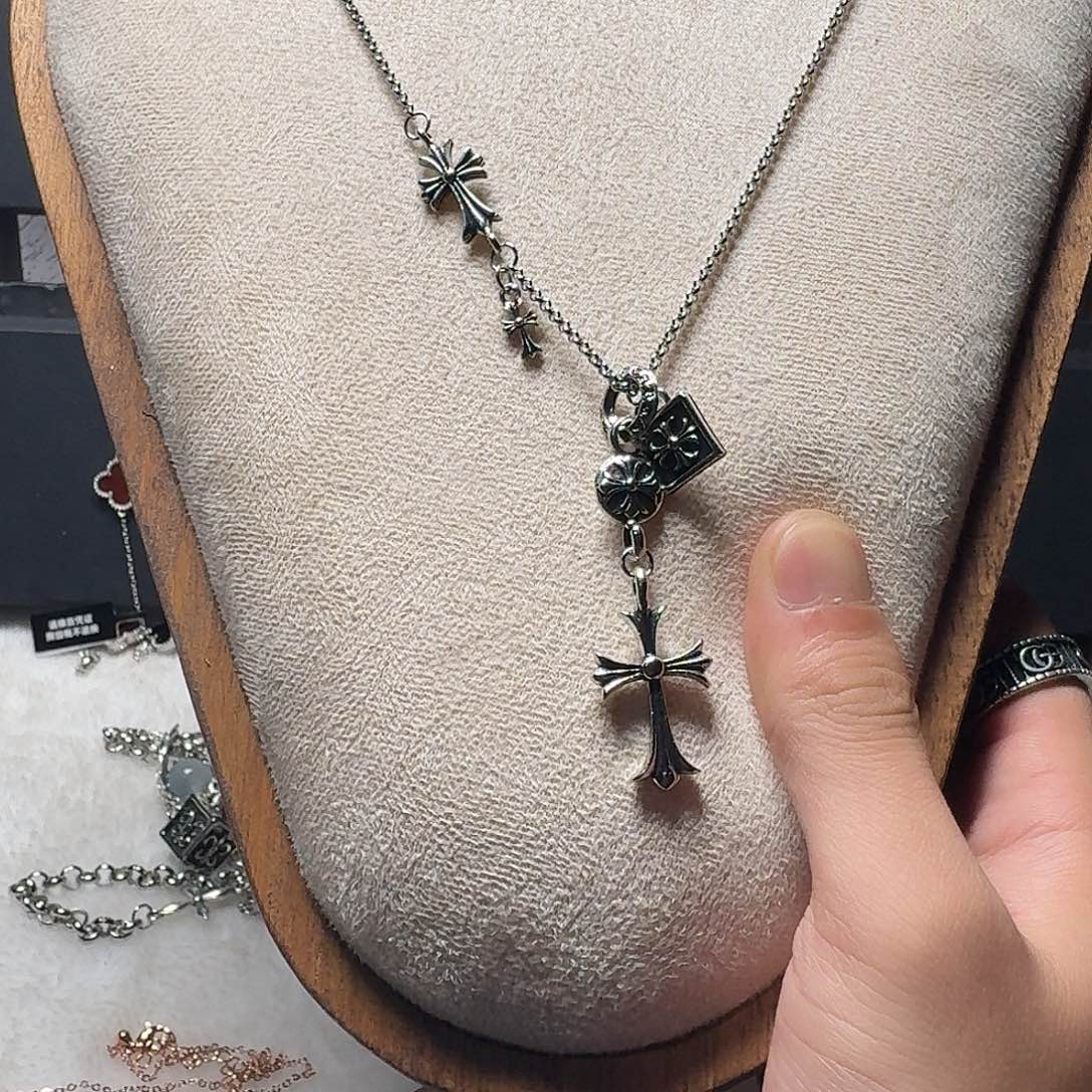 奶****925银皮质399克罗项链