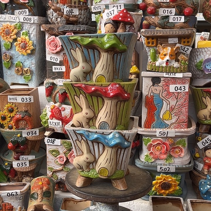 粗陶材质多肉花盆