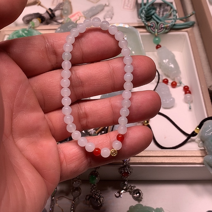 翡翠未镶嵌挂件珠链