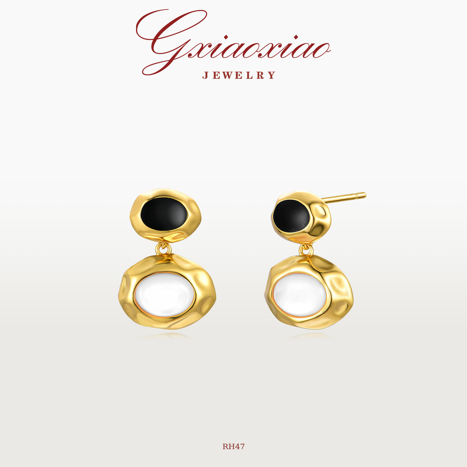 G XIAOXIAO 镀K 法式气质高级感不规则耳环 RH47