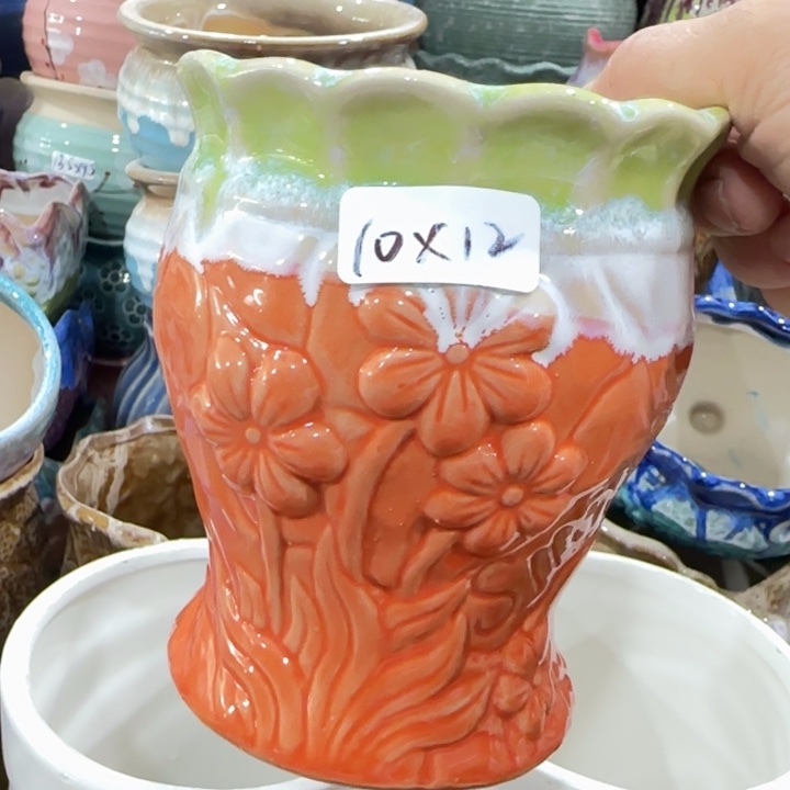 凑9块包邮，有孔，陶瓷花盆