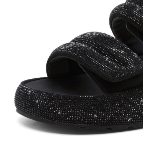 【YM】2025新款露趾水钻韩系套脚休闲风增高拖鞋（5-7）X-XXX