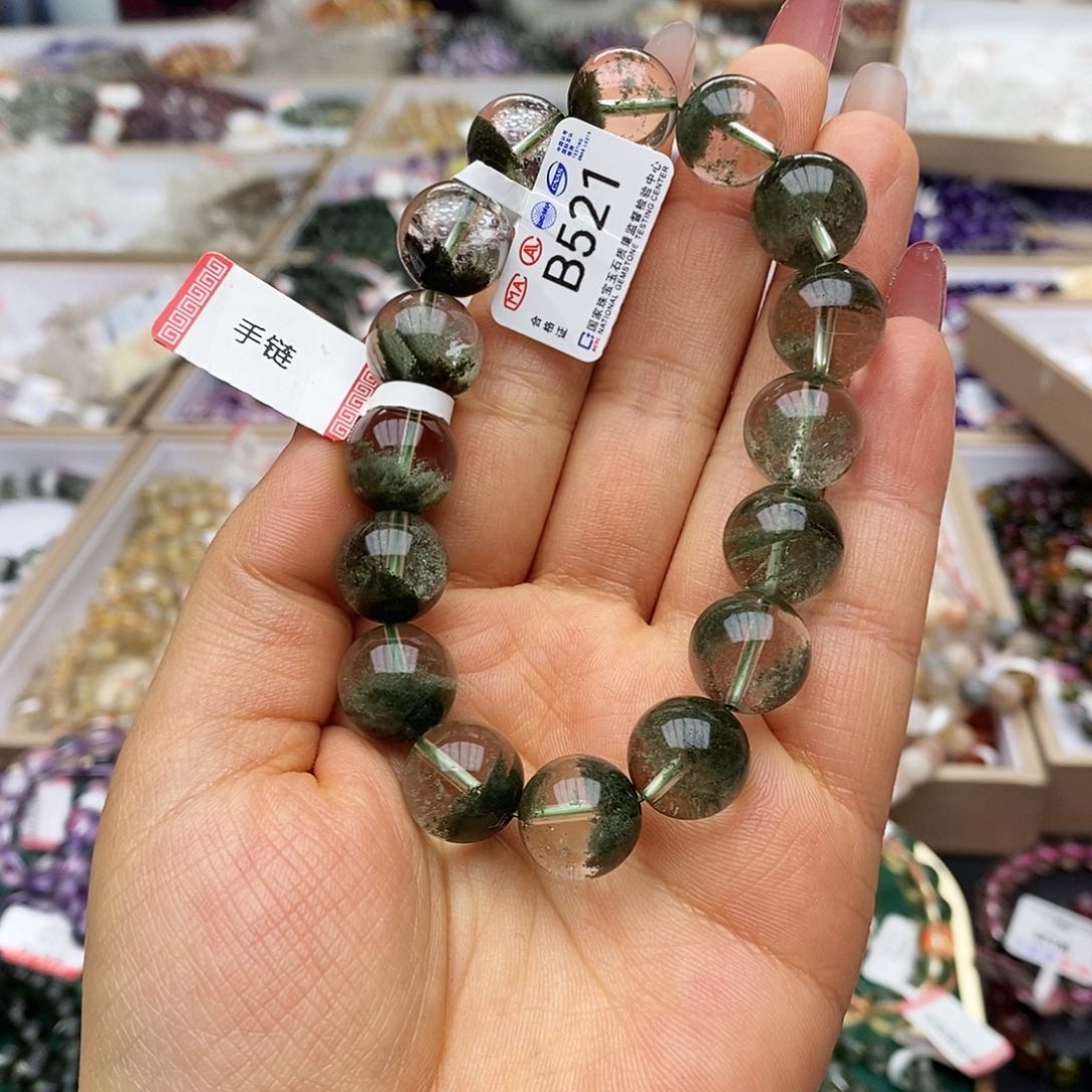 水晶手链未镶嵌心*B521绿幽灵