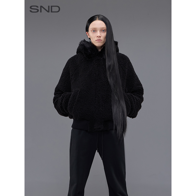 【AEAEA 设计师品牌】SND AW24 飞行员夹克YLR连帽毛毛短外套 