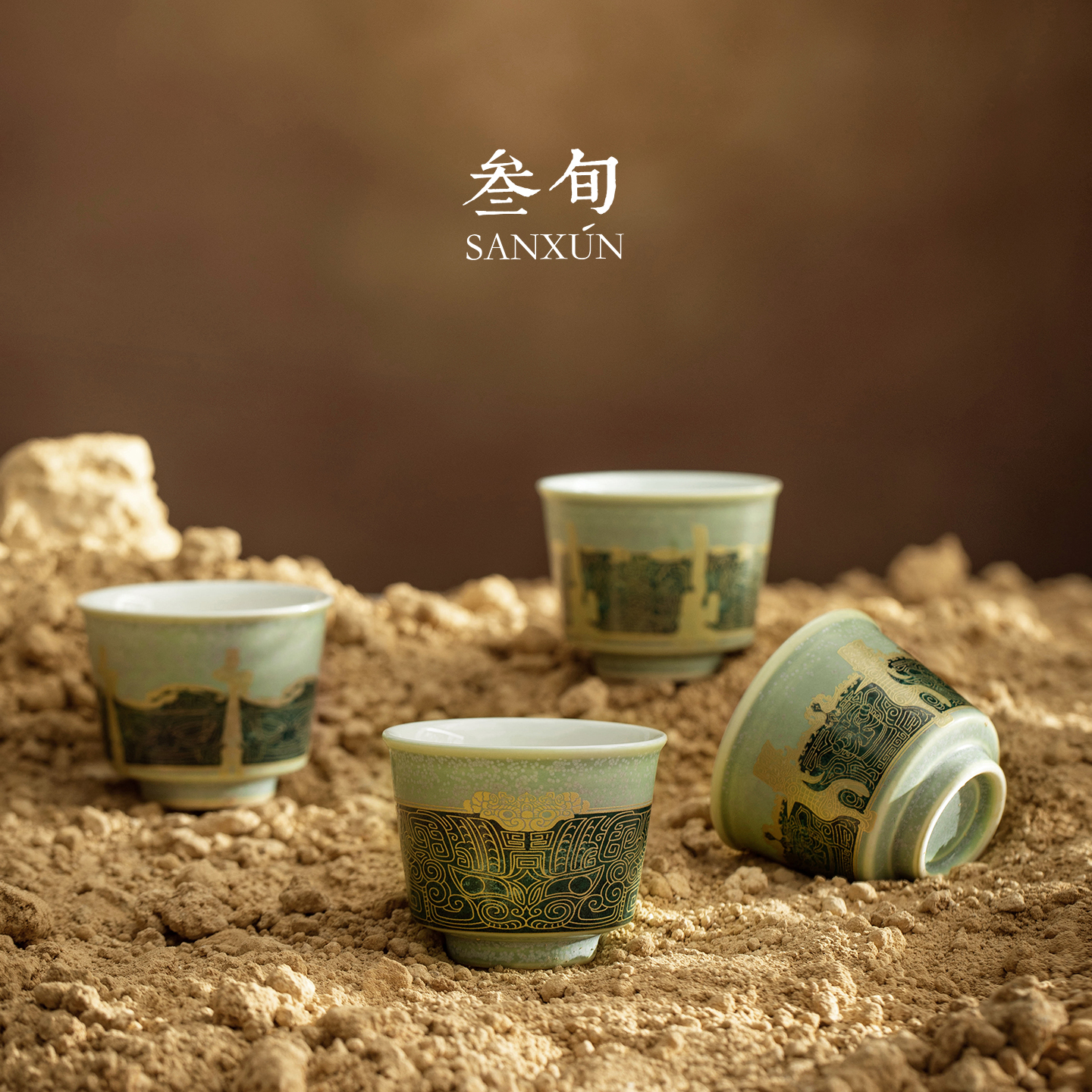叁旬三星堆茶杯陶瓷主人杯品茗杯中国风高档家用个人专用喝茶单杯