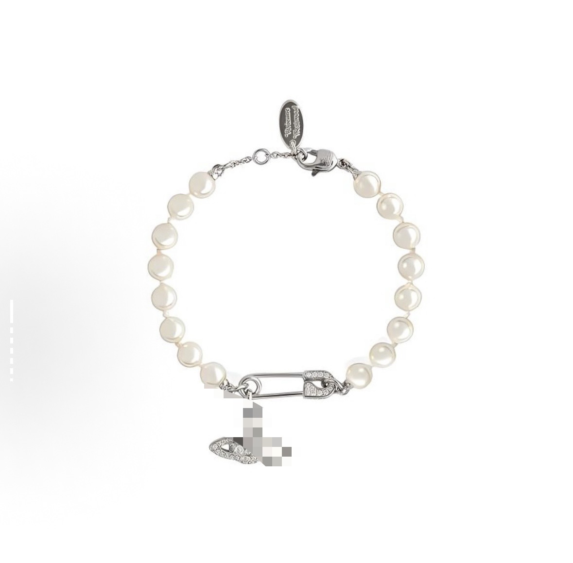 合金锆石手链 合金 经典珍珠吊坠手链