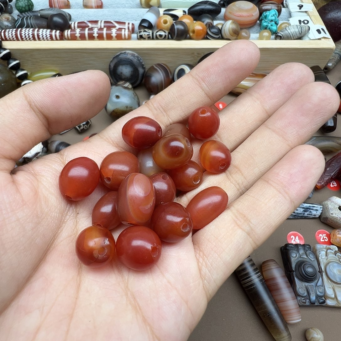 博***司玛瑙/玉髓合金珠宝半成品16颗