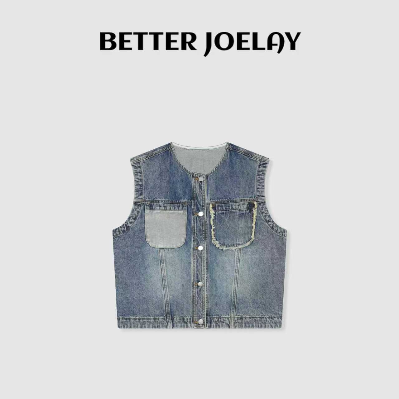 BETTER JOELAY-【棒剑骑士】时尚简约牛仔马甲个性慵懒ZZ2120