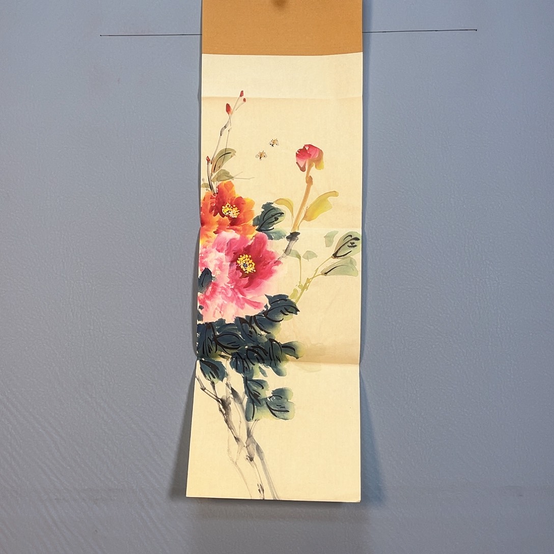 国画373 花红艳绿色如玉色