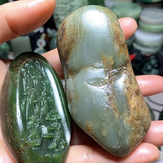 未镶嵌和田玉（糖玉）珠宝半成品巴***界