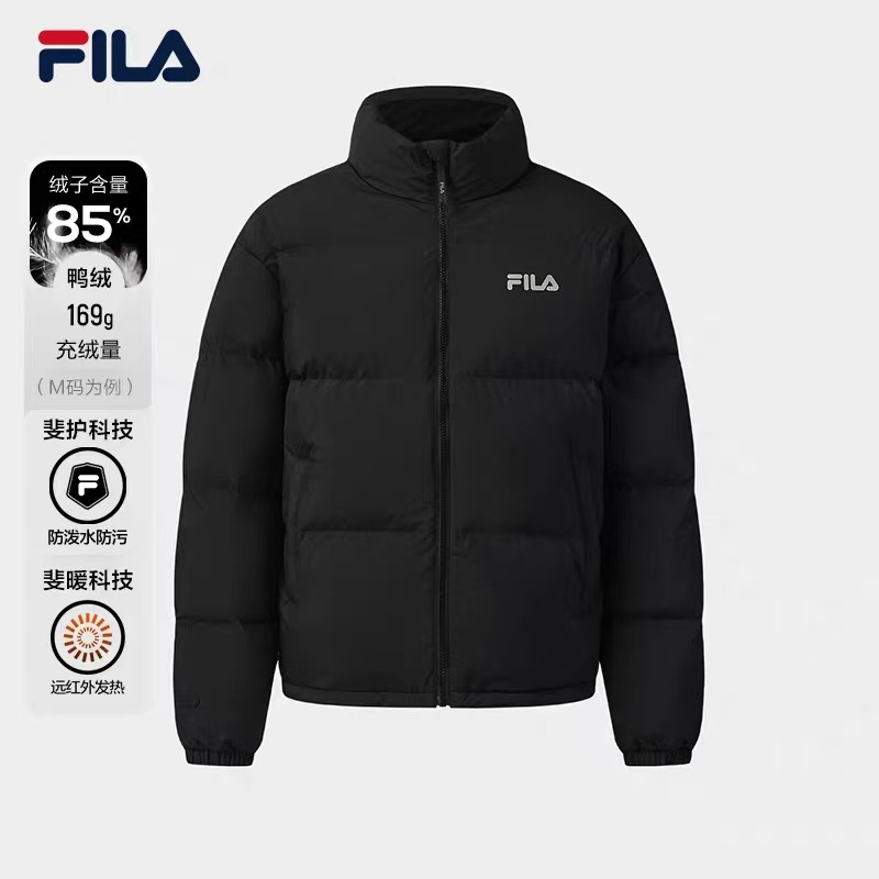 FILA/斐乐【厚实保暖】男冬立领短款运动休闲外套羽绒服F11M549919F