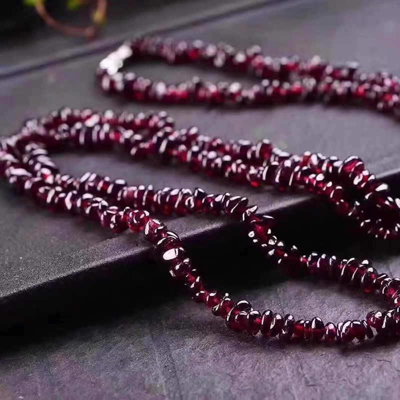 碎石三圈石榴石纯天然手串毛衣链项链（多样性发货拍一发一）