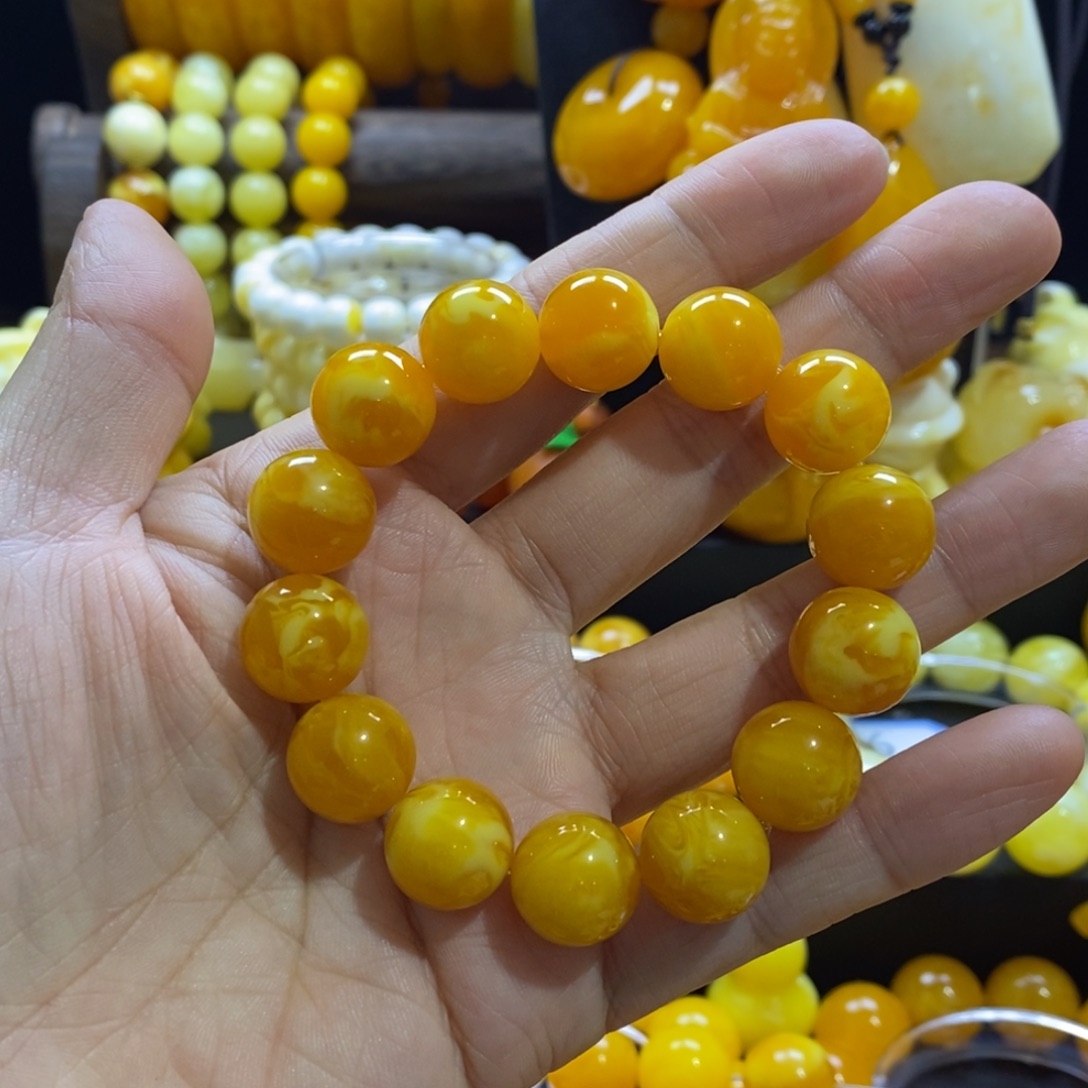 一***霞非金属全品无暇老料飘花14精品手串