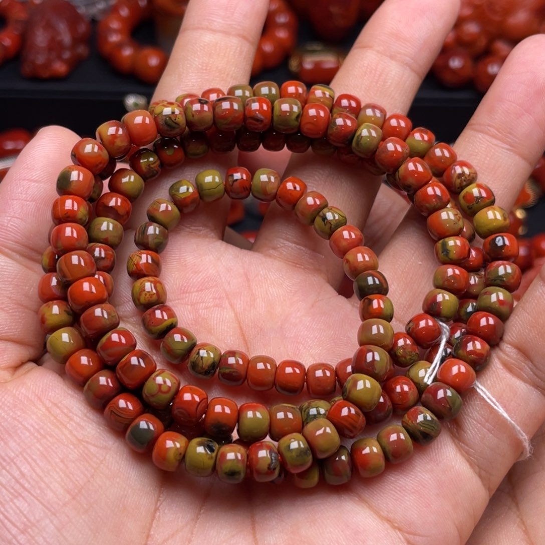 南红玛瑙珠宝奇石未镶嵌多圈6mm