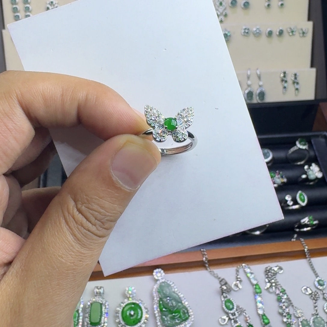 小***宇翡翠银S925镶嵌耳饰89