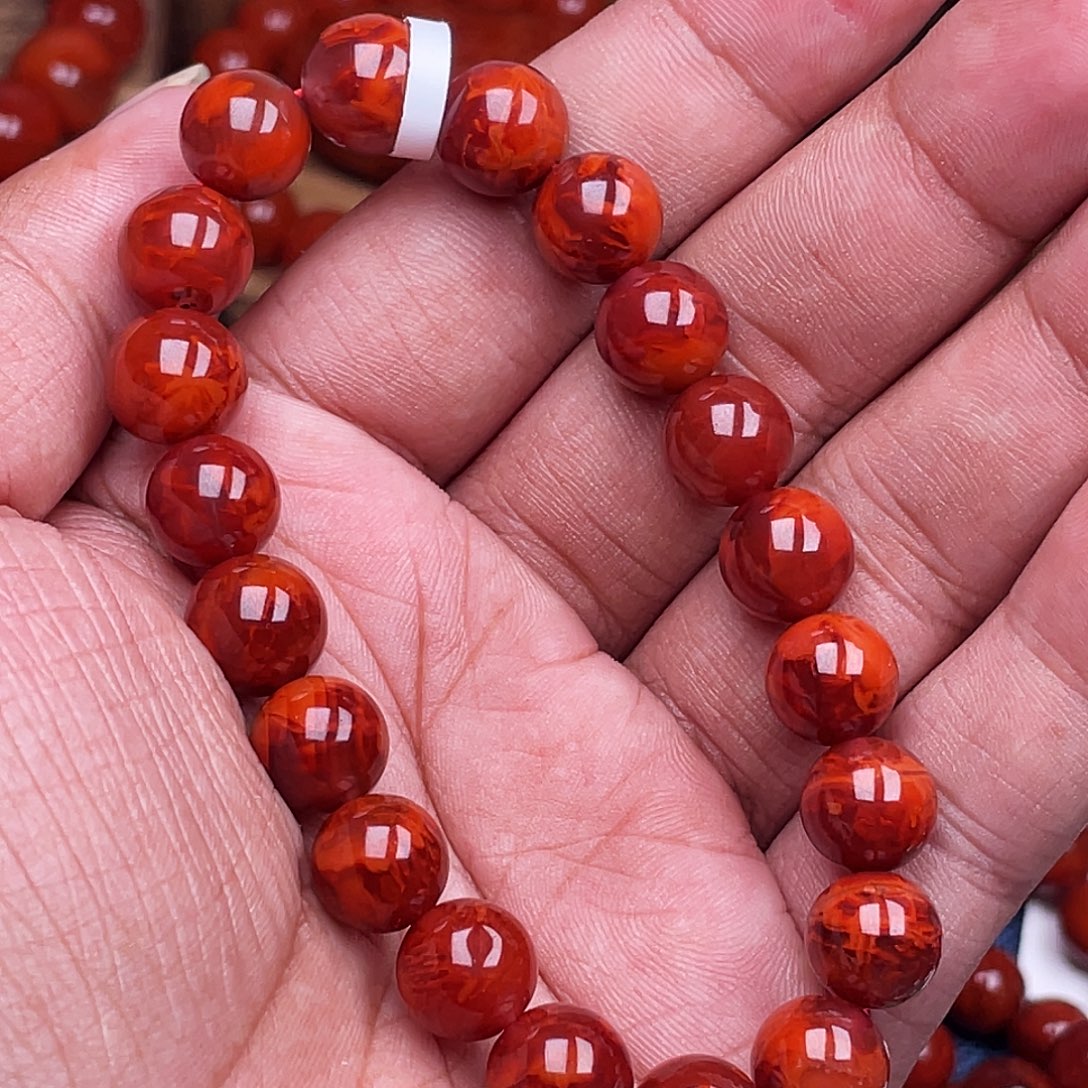 一***顧南红玛瑙未镶嵌手链南红瓦西卡10火焰