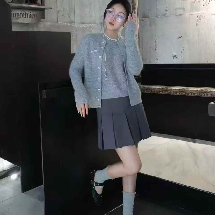 （不退换）548046细闪小香羊毛针织开衫