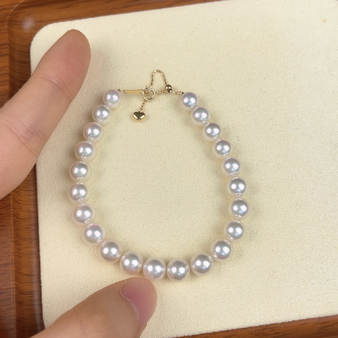 海水珍珠18K金镶嵌手链