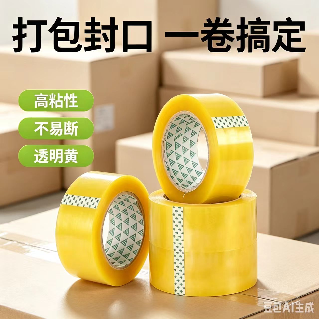 3卷装家用打包胶带透明胶带家用胶纸商品图