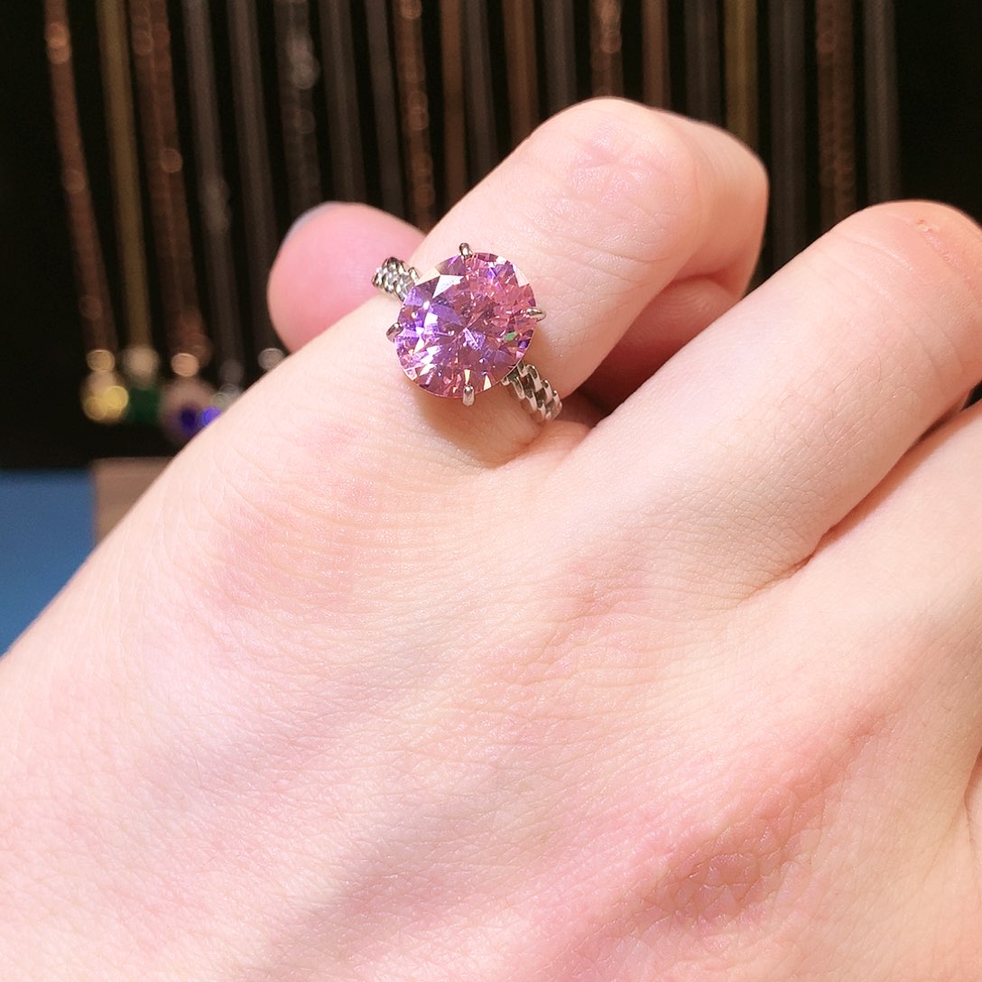 蓝宝石戒指银S925镶嵌