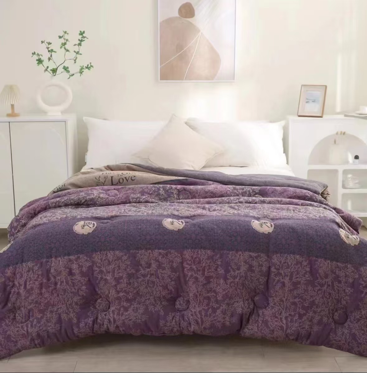 【紫色薰衣草-火山岩冬被】被芯简约秋冬加厚工艺高端高精密四季被