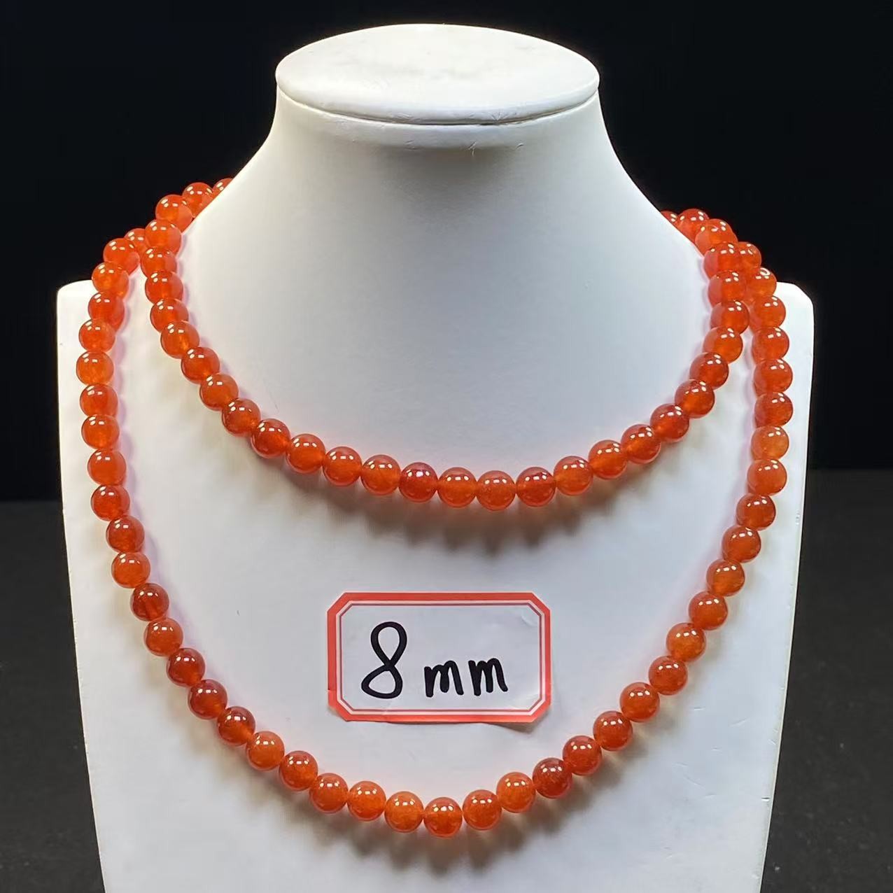 橙红108项链8mm发一条J34