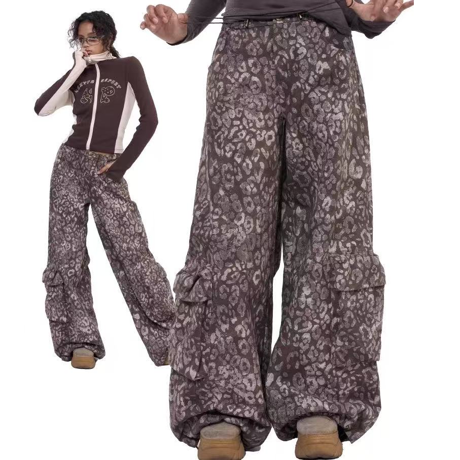 【自播】NextPassport  MOF 新品 裤脚大口袋豹纹工装裤