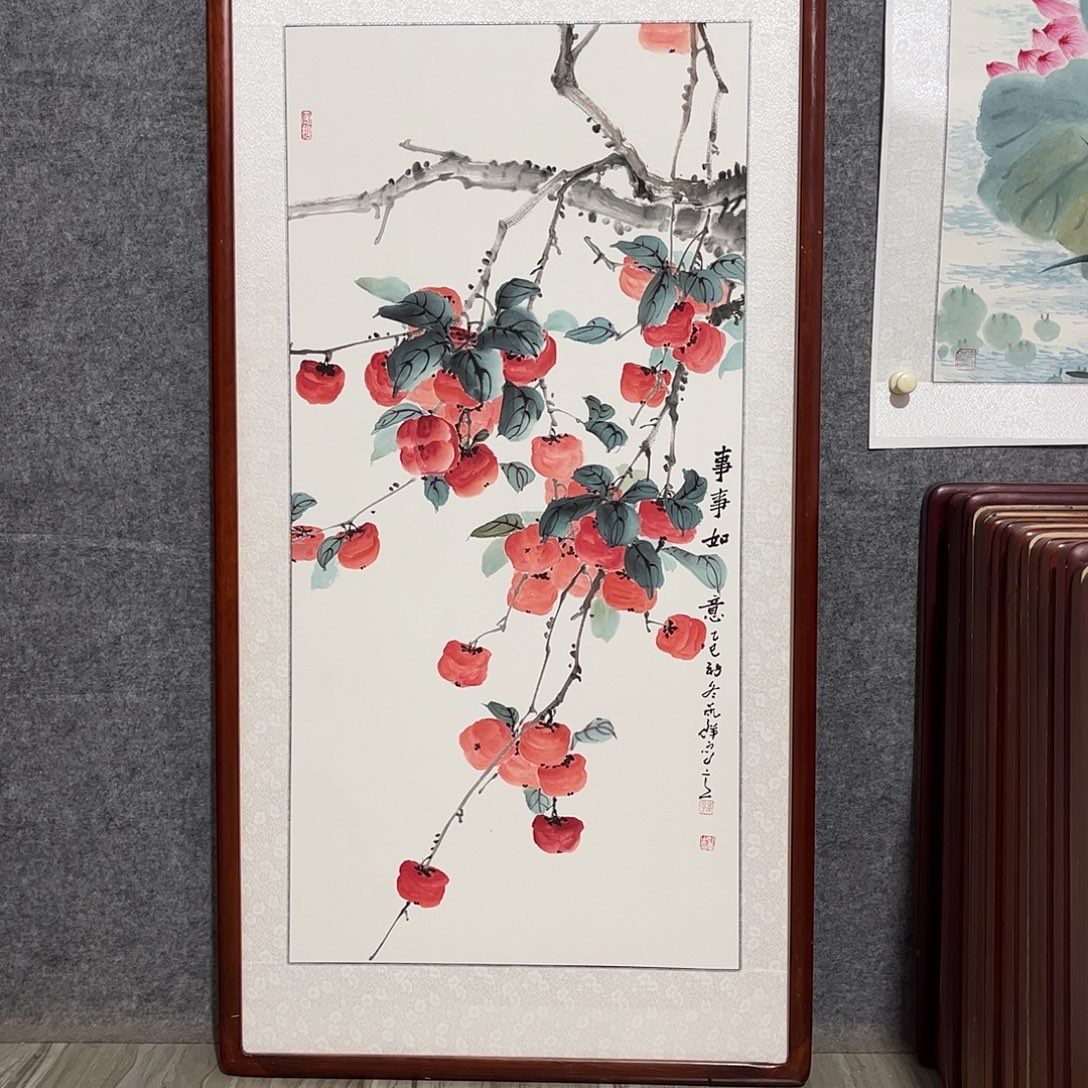国画书画作品带框63×123
