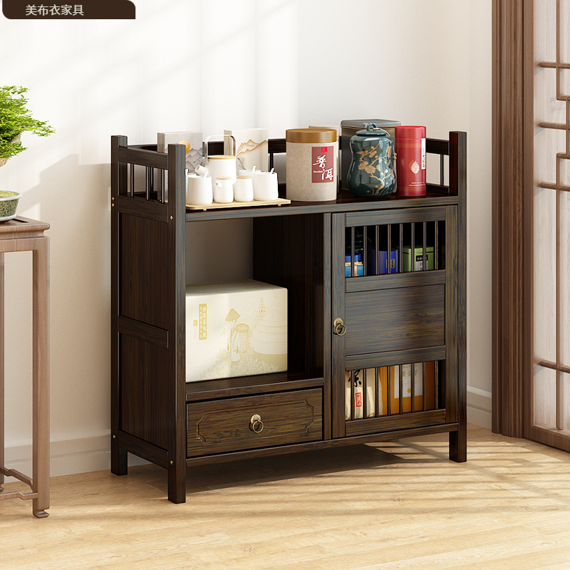 MBY中式茶水柜茶具茶叶收纳储物柜展示柜实木边柜茶几茶台置物架