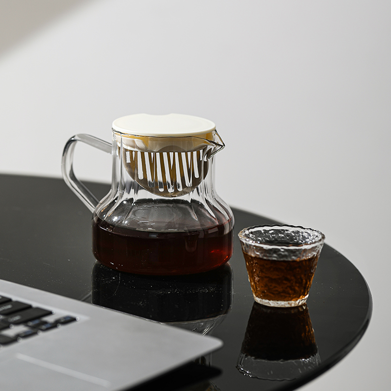 新手家用咖啡泡茶壶冲玻璃咖啡壶套装竖纹高硼硅玻璃分享壶冲泡壶