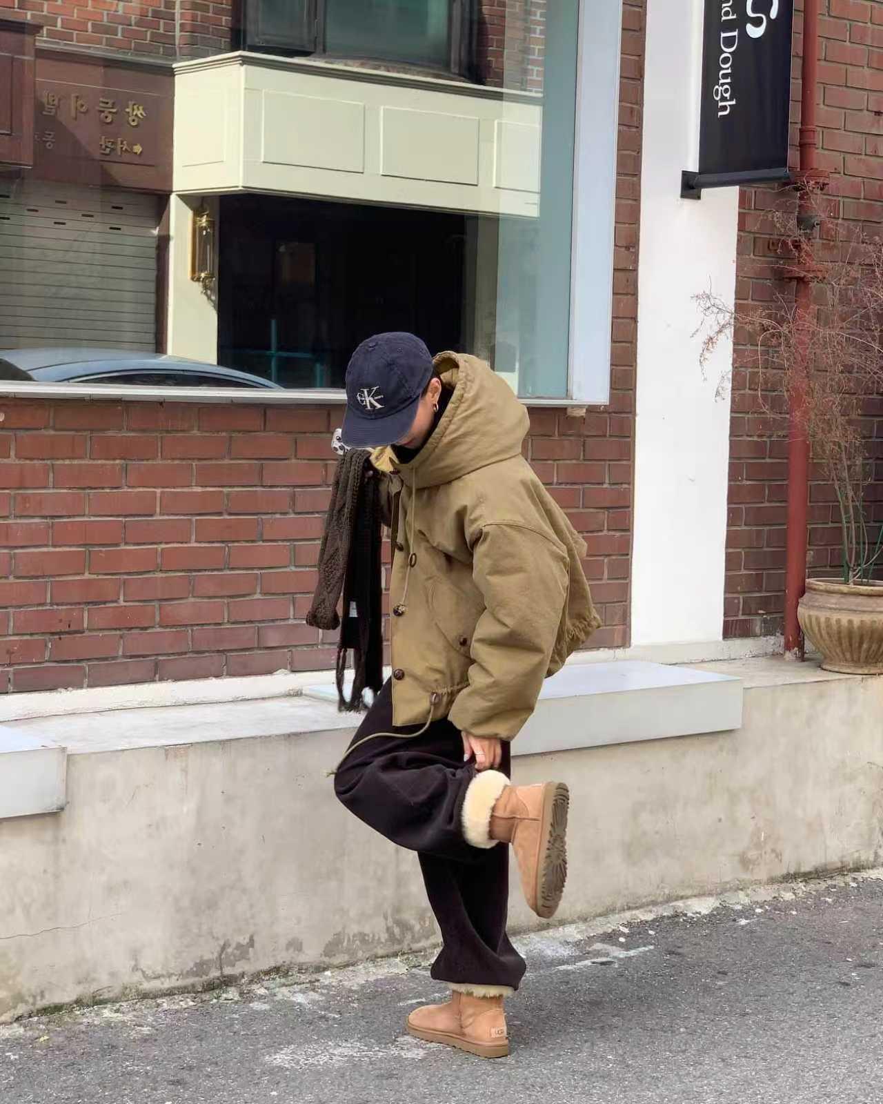 【羽绒】-福利款-韩国东大门冬季连帽复古宽松加厚秋冬韩版羽绒服