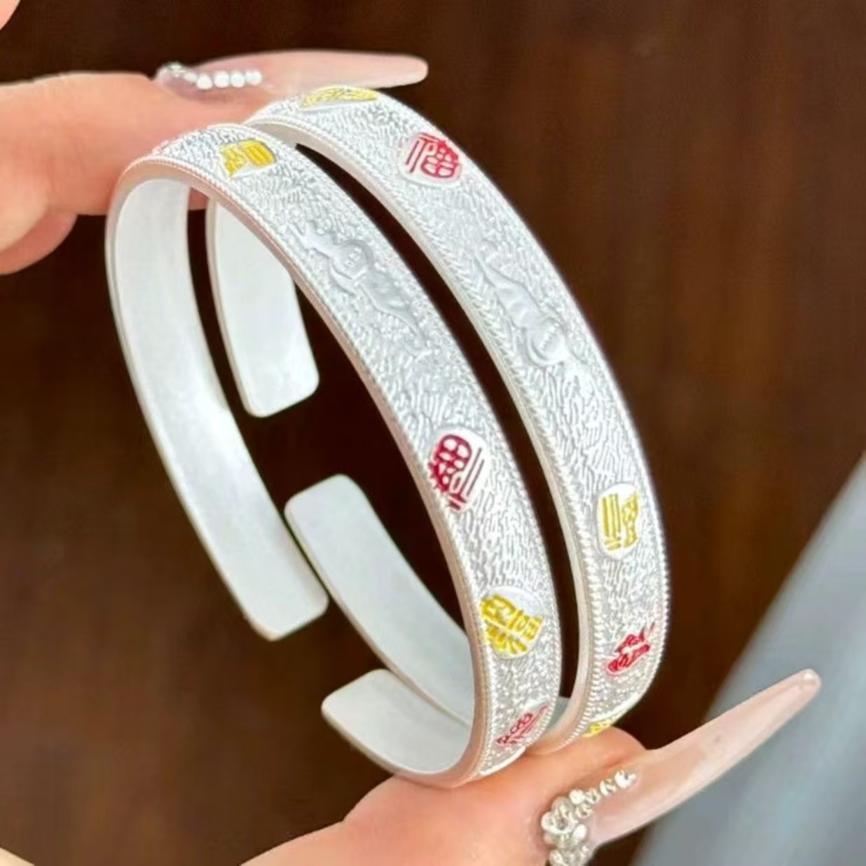 A-091【处理】-精美大气 原创设计民族风珐琅福字生肖挂件