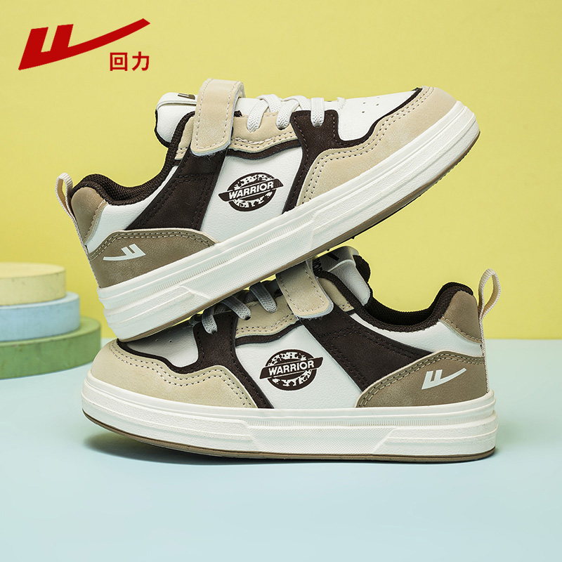 回力板鞋秋季低帮休闲耐磨童鞋2025新款儿童皮面时尚运动休闲鞋子