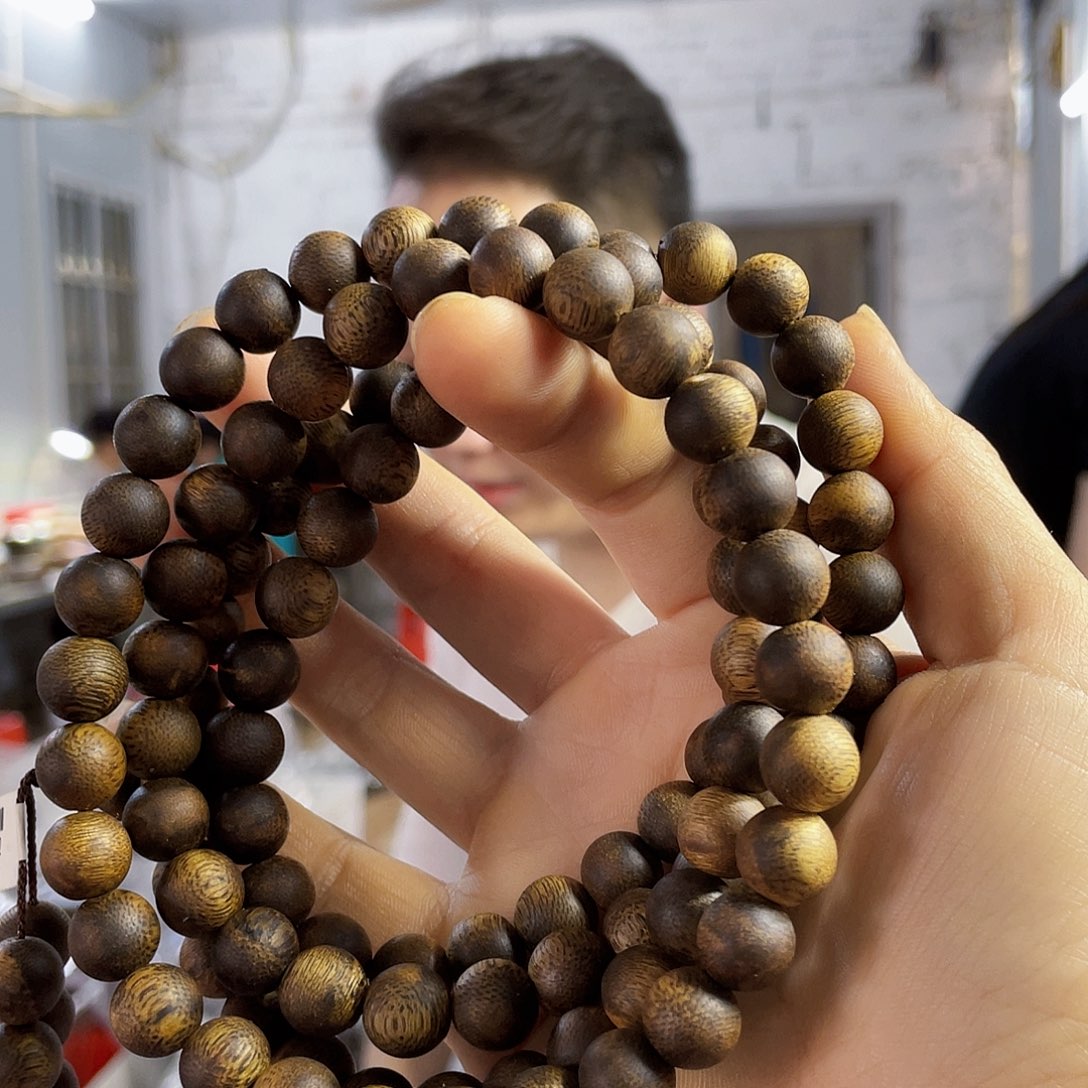 手串沉香棋楠乌身圆珠长串1.0/46克多样性发一