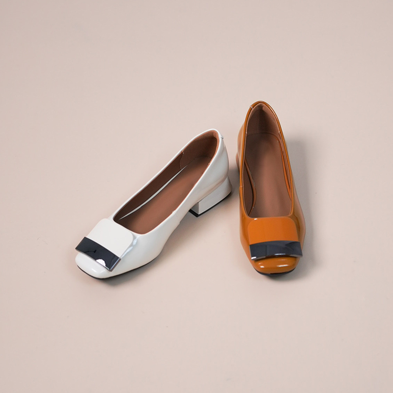 2025新款浅口气质方头低跟单鞋B（6688105）