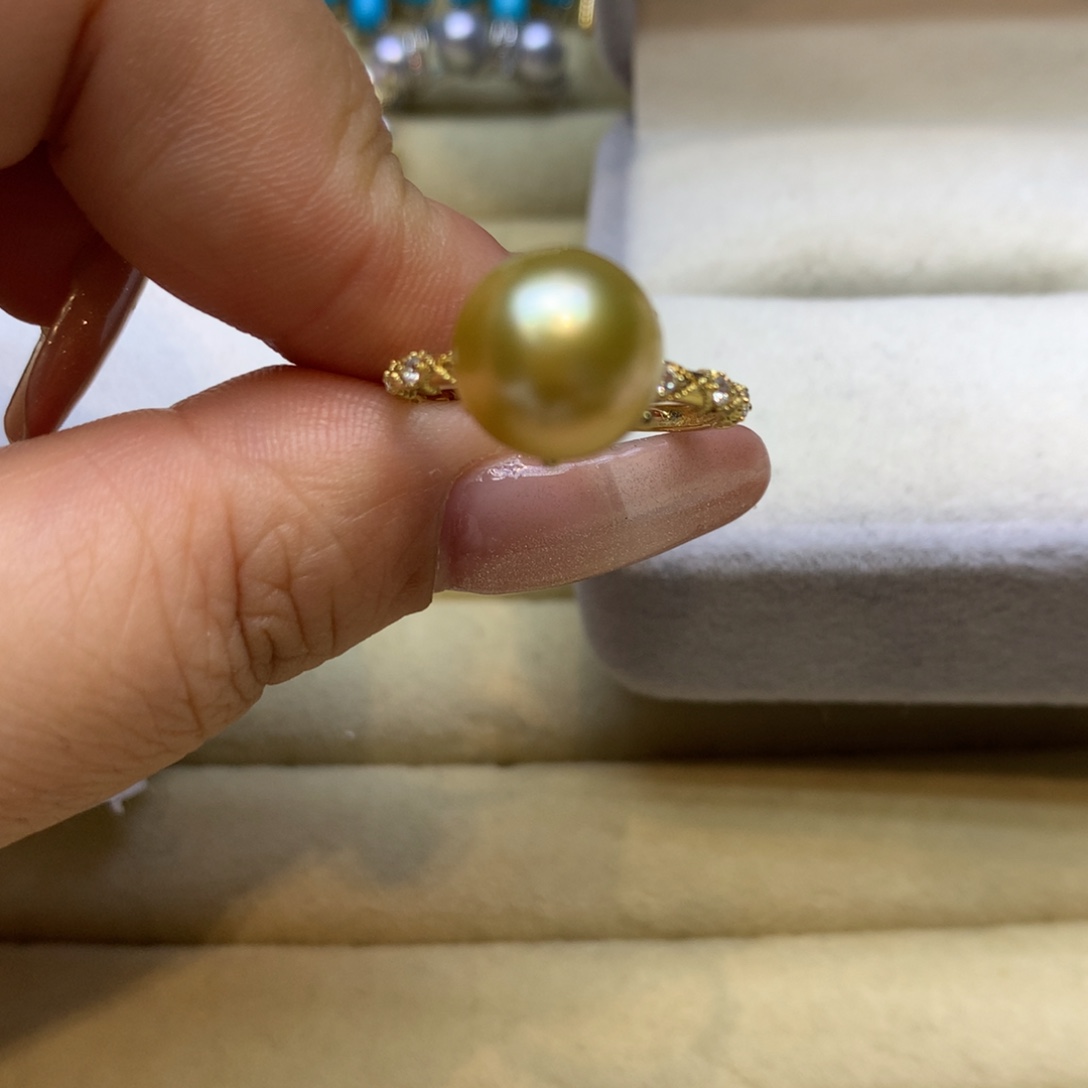 银S925镶嵌戒指海水珍珠