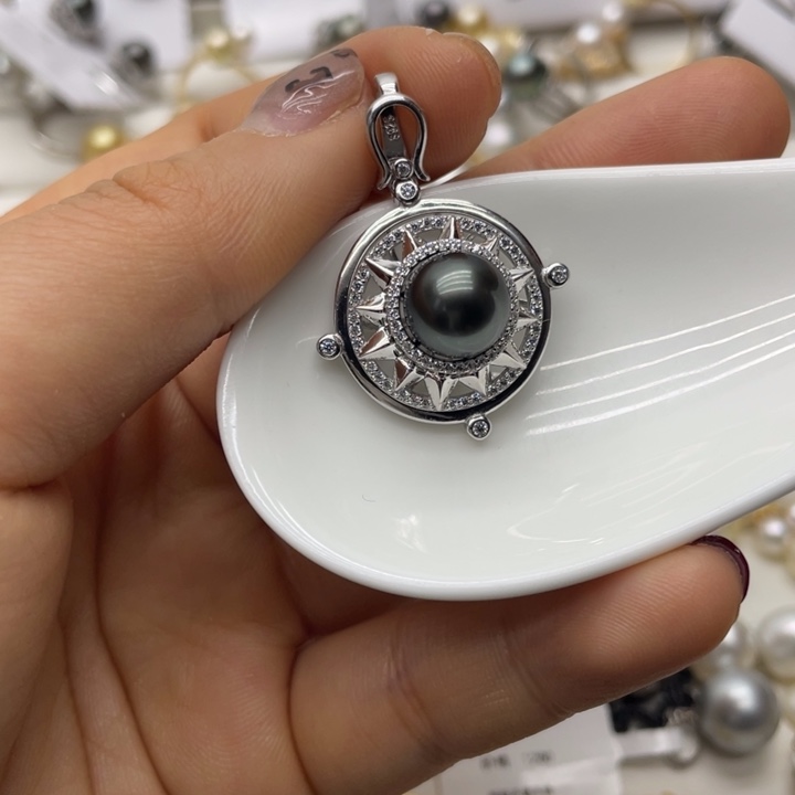 海水珍珠吊坠(不含链)银S925镶嵌