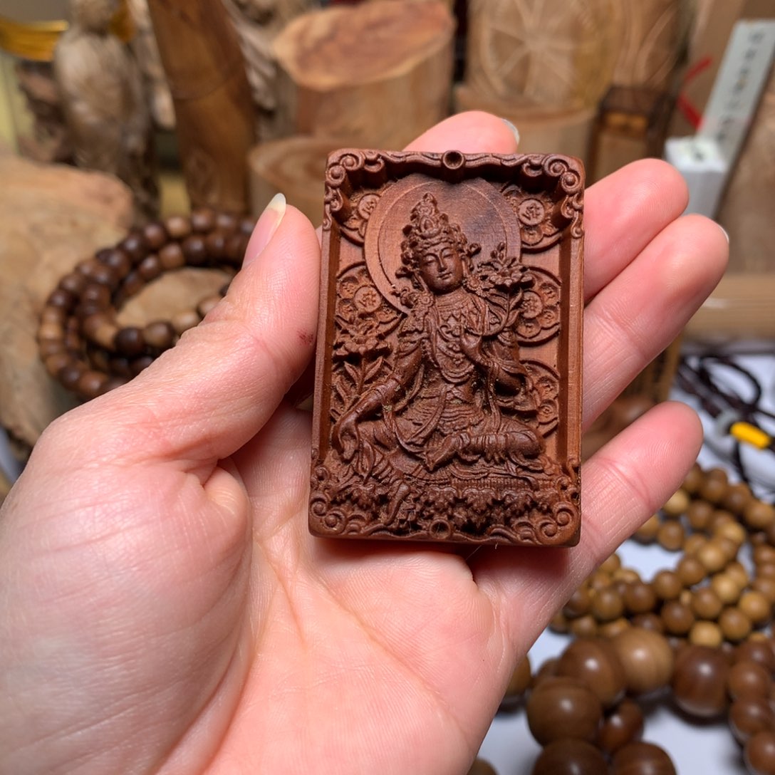 檀香木手串/手链老山檀香461雕刻件牌牌