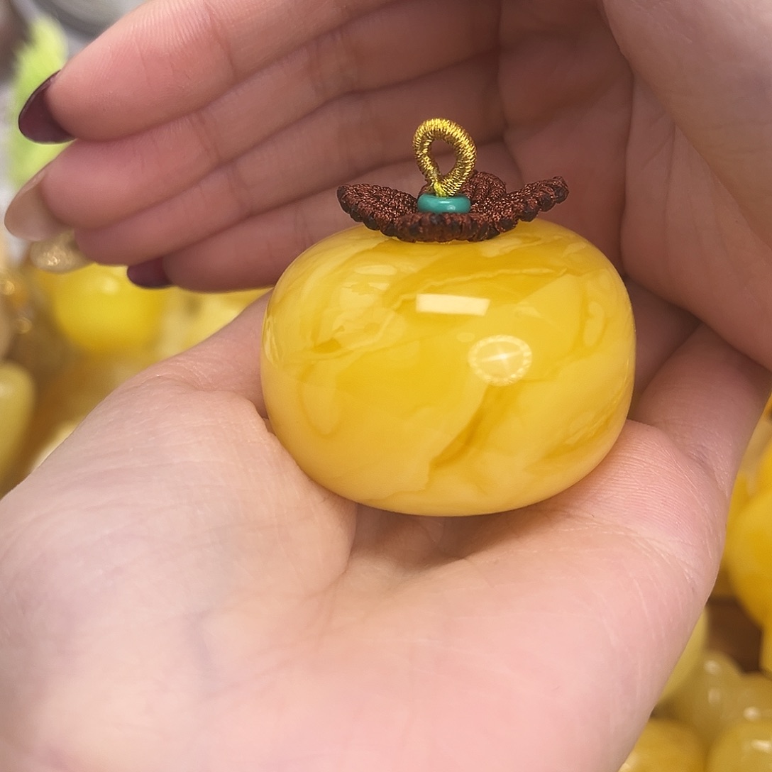 裸石琥珀未镶嵌琦****1焦哦妖花42g柿子