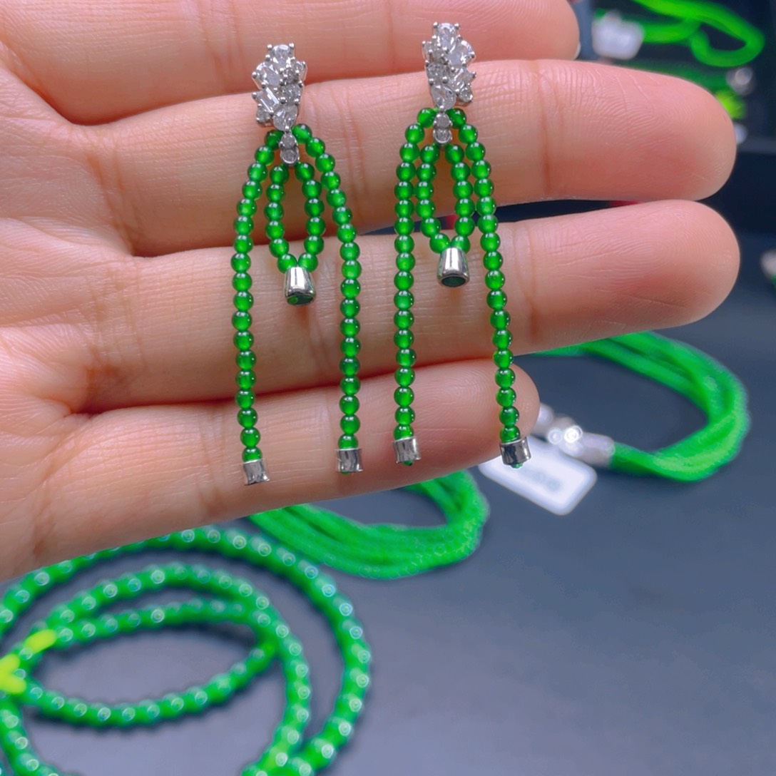 翡翠项链银S925镶嵌，1