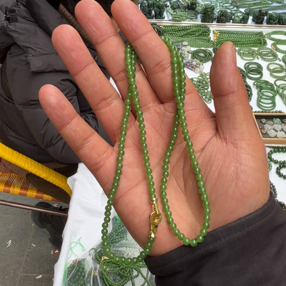 和田玉（碧玉）链子卡4定制不退换未镶嵌