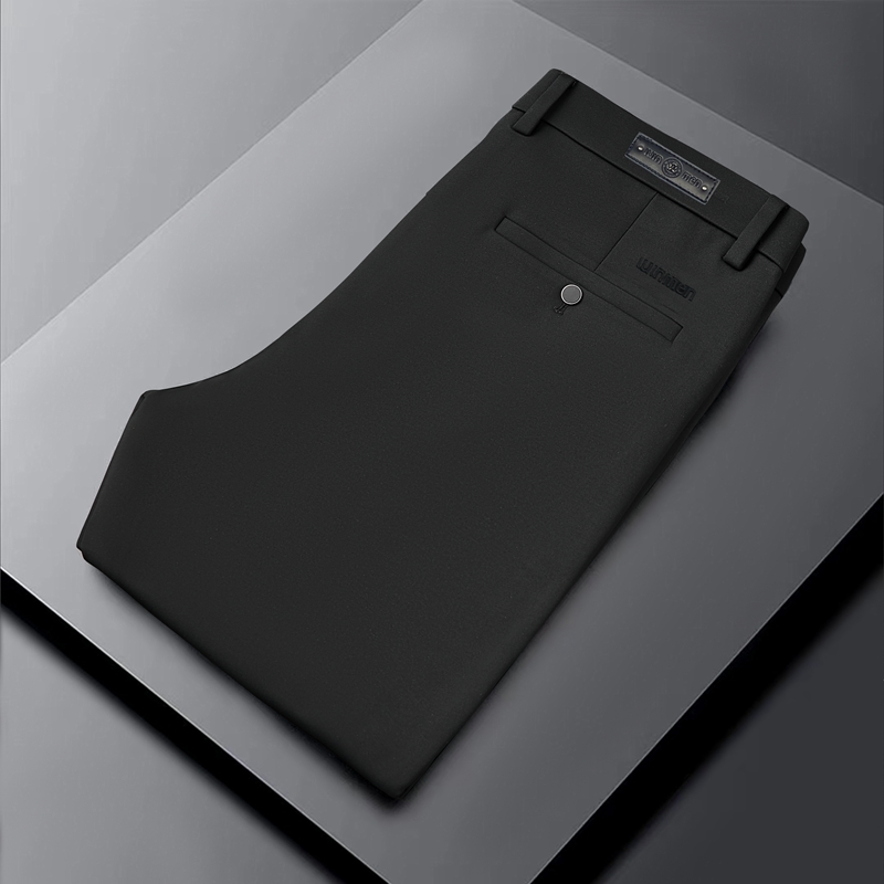 秋冬男士西装裤商务休闲裤针织全锦高腰深裆宽松弹力直筒裤中年