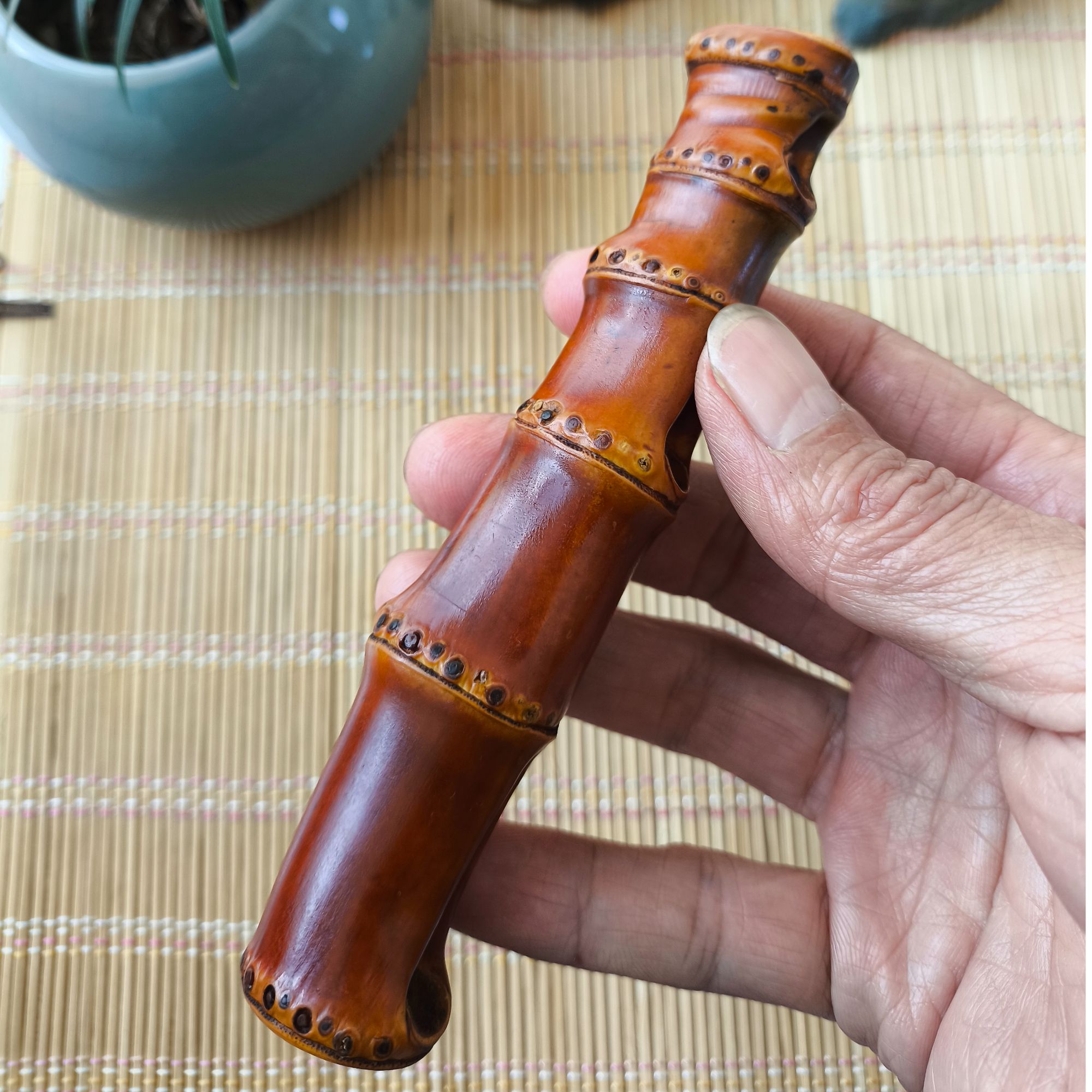 实心玉竹竹根竹鞭手把件文玩摆件盘玩工艺品27